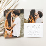 Elegant Typography Save the Date Photo Minimalist<br><div class="desc">Wedding Save the Date Cards that have a photo on the front and back. The Save the Date cards contain a modern hand lettered cursive script typography that are elegant,  simple and modern to use after you minimalist simple wedding day celebration.</div>