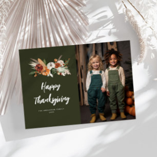 elegant typography script happy thanksgiving photo holiday card
