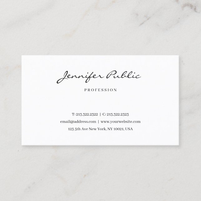 Elegant Typography Script Modern Minimalist Cute Business Card (Front)