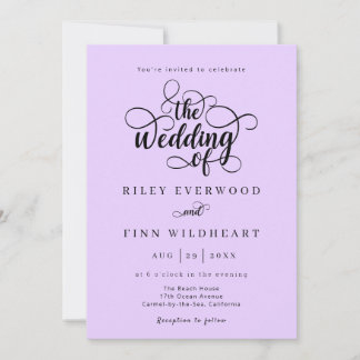 Elegant Typography Script Wedding Invitation