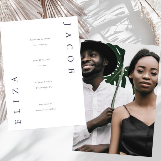 Elegant Typography Simple Photo Wedding  Invitation (Creator Uploaded)