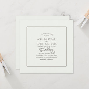 Elegant Typography Square Wedding Invitation