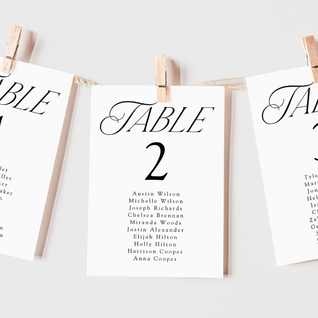 Elegant Typography Table Number Seating Chart (Creator Uploaded)