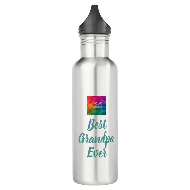 Elegant Typography Template Best Grandpa Ever 710 Ml Water Bottle (Left)