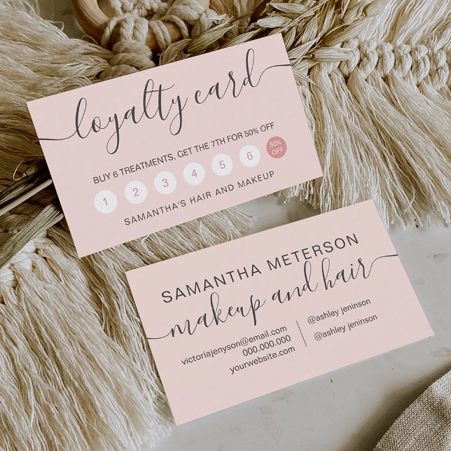 elegant typography trendy blush pink loyalty card (Creator Uploaded)