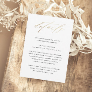 Elegant Typography Wedding Details Enclosure Card