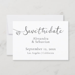 Elegant Typography Wedding Heart Save The Date