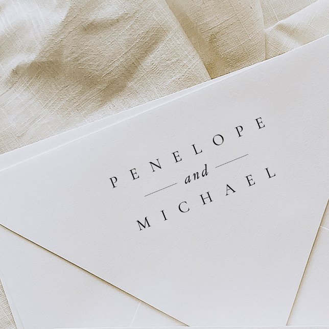 Elegant Typography Wedding Rubber Stamp (Elegant typography monogram wedding rubber stamp.)