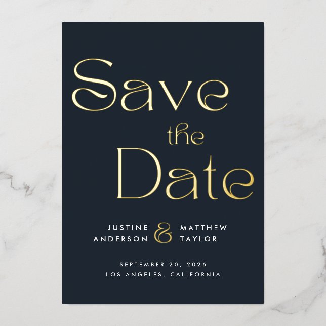 Elegant Typography Wedding Save the Date (Front)