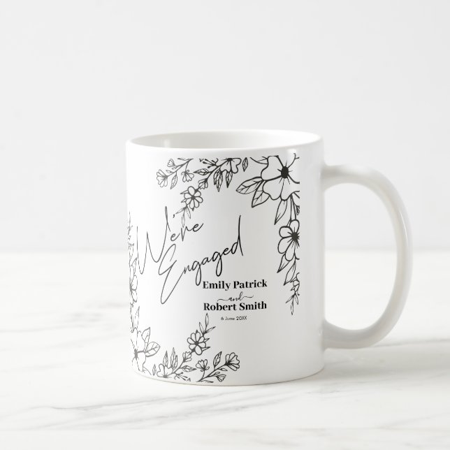 Elegant Typography we're engaged Coffee Mug (Right)