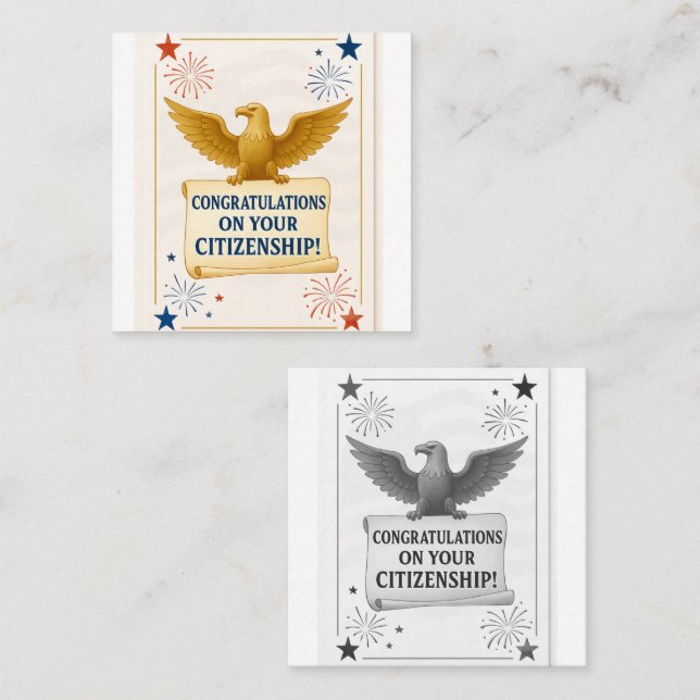 Elegant U.S. Citizenship Congratulations card (Front/Back)