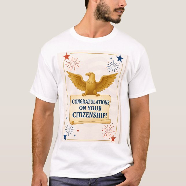 Elegant U.S. Citizenship Congratulations T-Shirt (Front)