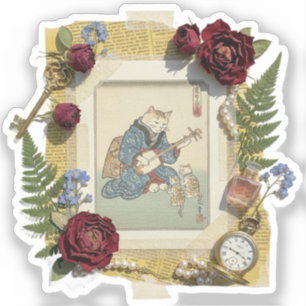 Elegant Ukiyoe Collage Art – Vintage JP Beauty
