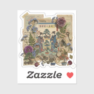 Elegant Ukiyoe Collage Art – Vintage JP Beauty