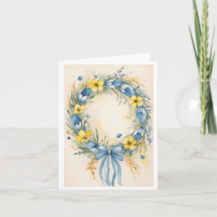 Elegant Ukraine Flag Colors Wreath Card