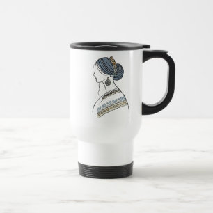 Elegant Ukrainian Folk Art Travel Mug