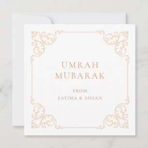 Elegant Umrah Mubarak Gold Script Greeting Card