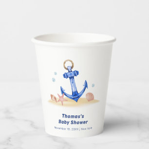 Elegant Under Sea Nautical Anchor Boy Baby Shower  Paper Cups