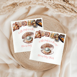 Elegant Under the Sea Girl Pearl Baby Shower Napkin