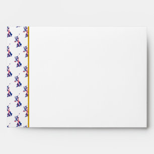 Elegant UNION JACK Gold Trim Celebration Wedding Envelope
