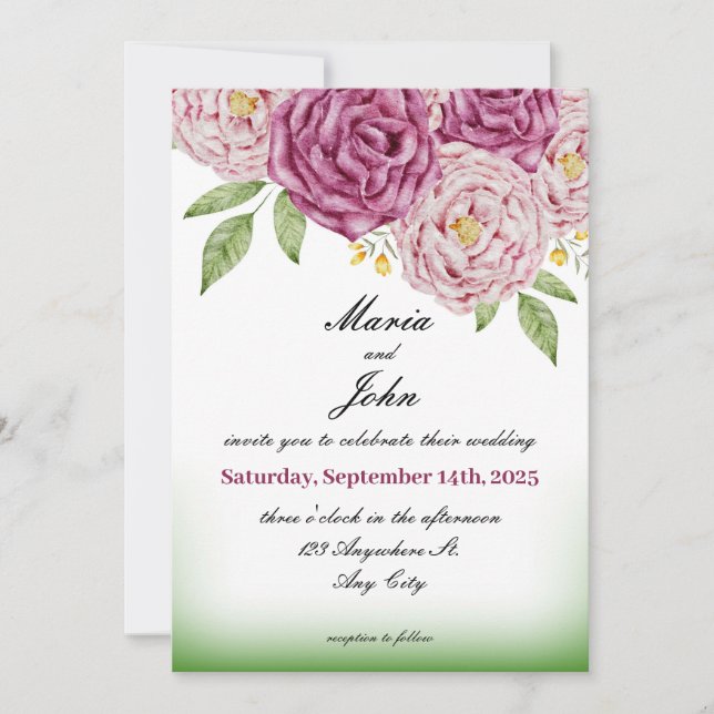Elegant Unique Chic Romantic Minimalist Classic  Invitation (Front)