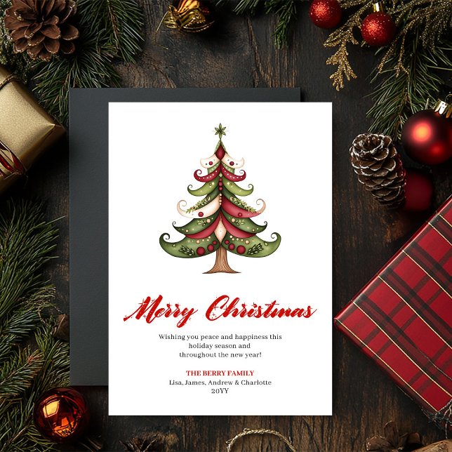Elegant Unique Christmas Tree Greeting Template (Elegant Unique Christmas Tree Greeting Template)