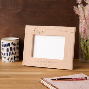 Elegant Unique Couple Names Love Text Etched Frames