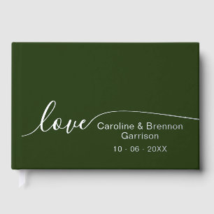 Elegant Unique Couple Names Love Text Gold Guest Book