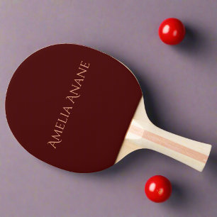 Elegant Unique Dark Red & Blush Pink Script Ping Pong Paddle
