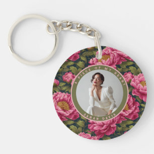 Elegant Unique Gifts For Women Floral Peonies Key Ring