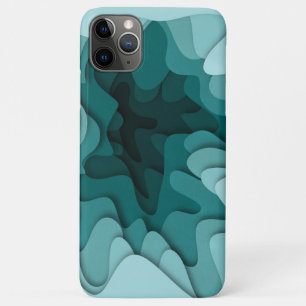 Elegant Unique Turquoise Ombre Wave Illustration Case-Mate iPhone Case