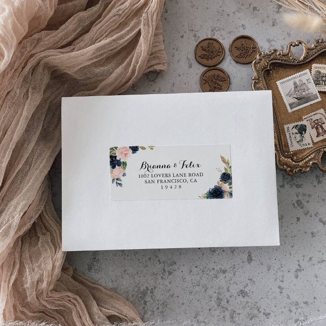 Elegant Unique Winter Floral Wedding RSVP Address Label (Creator Uploaded)