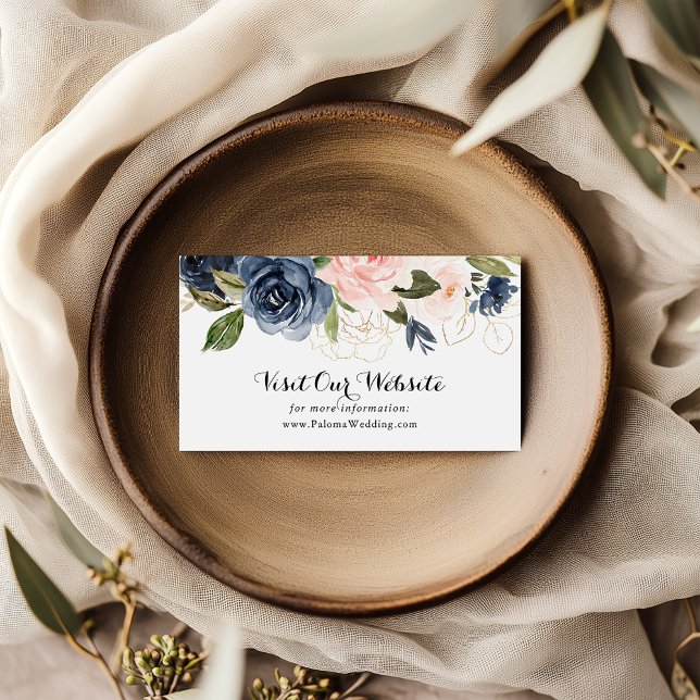 Elegant Unique Winter Floral Wedding Website Enclosure Card (Creator Uploaded)