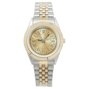 Elegant Unisex Oversized Two-Tone Watch