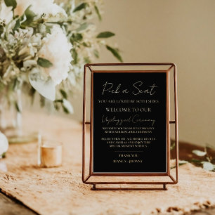 Elegant Unplugged Ceremony Wedding Welcome Sign