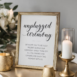Elegant Unplugged Wedding Ceremony Sign