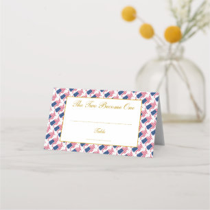 Elegant US AMERICA Wedding Celebration Place Card