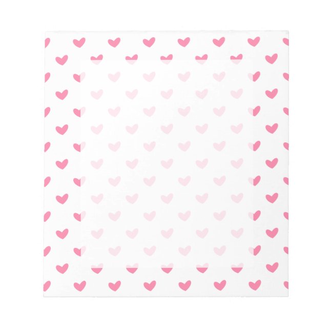 Elegant Valentine pink white tiny heart pattern Notepad (Front)