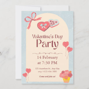 Elegant Valentine’s Day Cocktail Party Card