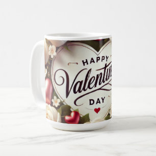 Elegant Valentine's Day Design with Roses Coffee Mug
