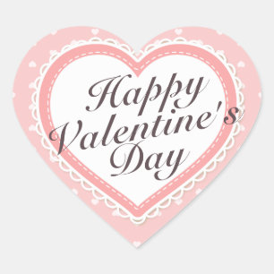 Elegant Valentine's Day Pink Hearts Sticker