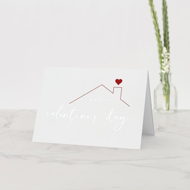 Elegant Valentine's Day Real Estate Foil Greeting Card (Flower)