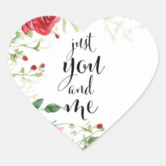 Elegant Valentine's Day Sticker "Just You and Me"