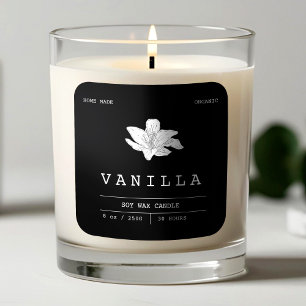 Elegant Vanilla Black & White Candle Labels