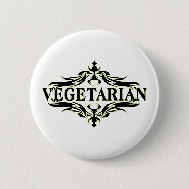 Elegant Vegetarian 6 Cm Round Badge (Front)