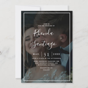 Elegant Vellum Black & White Overlay Photo Wedding Invitation