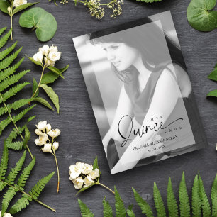 Elegant Vellum Effect Quinceañera Sophisticated Invitation