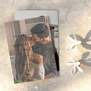 Elegant Vellum Overlay 2 Photo Wedding Invitation