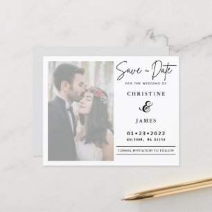 Elegant Vellum Script Photo Wedding Save The Date