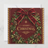Elegant Velvet Bow Christmas, Luxury Botanical